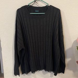 Rue21 black destroyed end sweater